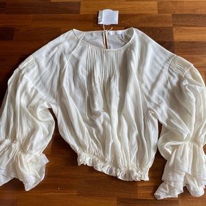 Chloe top white milk laces silk size 36